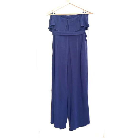 Lulu’s Lanah Navy Blue Strapless Jumpsuit Gold Buttons, Size Medium, NWT - Picture 7 of 9